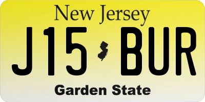 NJ license plate J15BUR