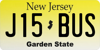 NJ license plate J15BUS