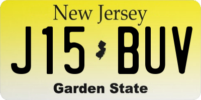 NJ license plate J15BUV