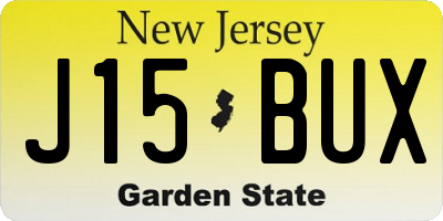 NJ license plate J15BUX