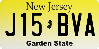NJ license plate J15BVA