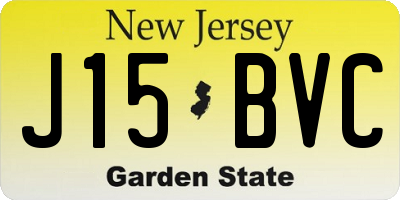 NJ license plate J15BVC