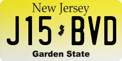 NJ license plate J15BVD