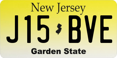 NJ license plate J15BVE