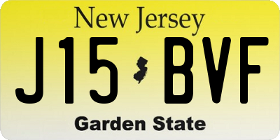NJ license plate J15BVF