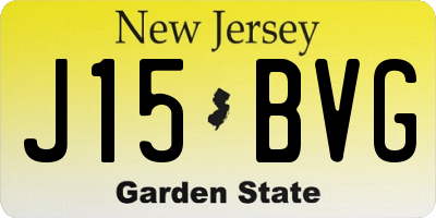 NJ license plate J15BVG