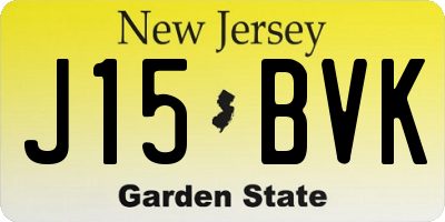 NJ license plate J15BVK