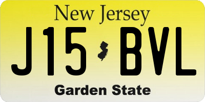 NJ license plate J15BVL