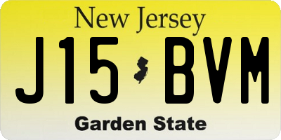 NJ license plate J15BVM