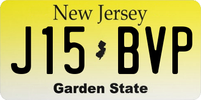 NJ license plate J15BVP