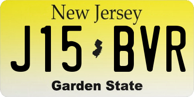 NJ license plate J15BVR