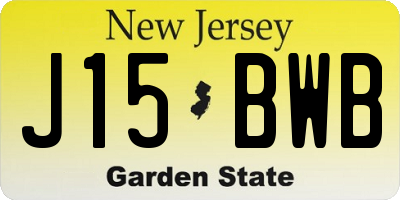 NJ license plate J15BWB
