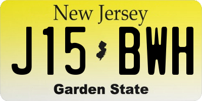 NJ license plate J15BWH