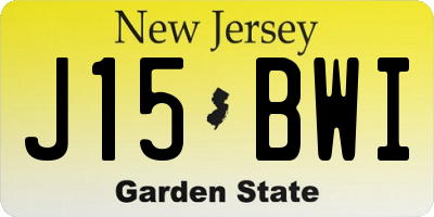 NJ license plate J15BWI