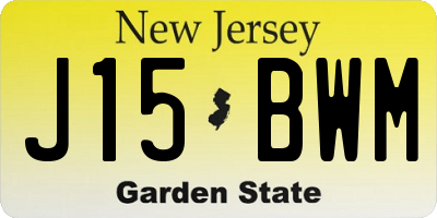 NJ license plate J15BWM