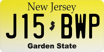NJ license plate J15BWP