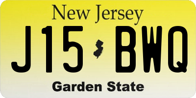 NJ license plate J15BWQ
