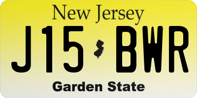 NJ license plate J15BWR