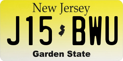 NJ license plate J15BWU