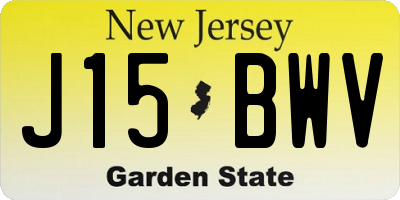 NJ license plate J15BWV