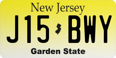 NJ license plate J15BWY