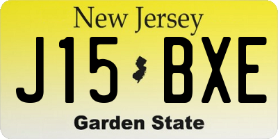 NJ license plate J15BXE