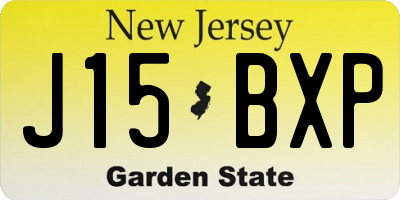 NJ license plate J15BXP