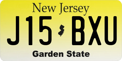 NJ license plate J15BXU