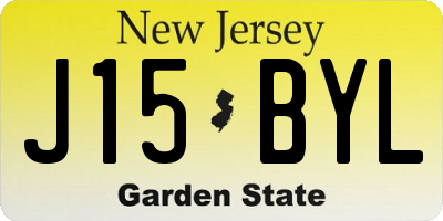NJ license plate J15BYL