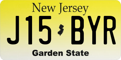 NJ license plate J15BYR