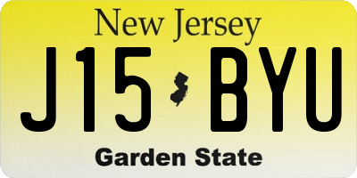 NJ license plate J15BYU