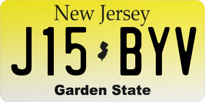 NJ license plate J15BYV