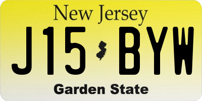 NJ license plate J15BYW
