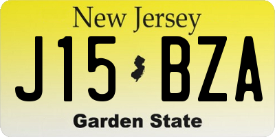 NJ license plate J15BZA