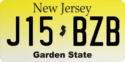 NJ license plate J15BZB