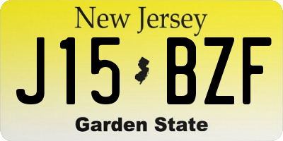 NJ license plate J15BZF