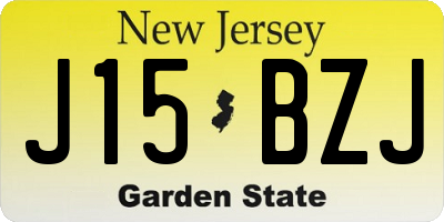 NJ license plate J15BZJ