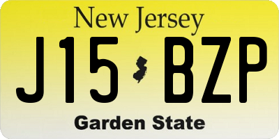 NJ license plate J15BZP
