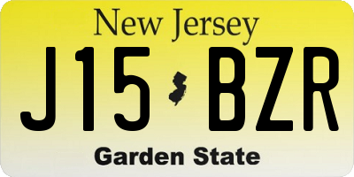 NJ license plate J15BZR