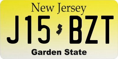 NJ license plate J15BZT