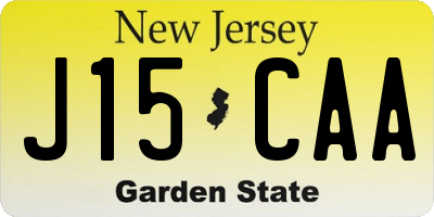 NJ license plate J15CAA