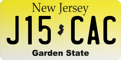 NJ license plate J15CAC