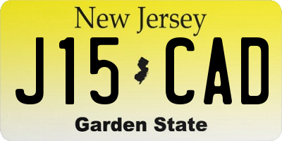 NJ license plate J15CAD