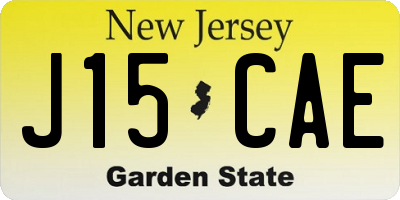 NJ license plate J15CAE