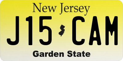 NJ license plate J15CAM