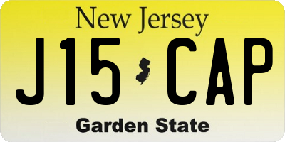 NJ license plate J15CAP