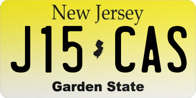NJ license plate J15CAS