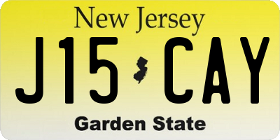 NJ license plate J15CAY