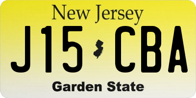 NJ license plate J15CBA