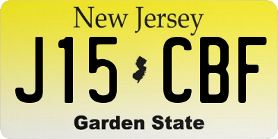 NJ license plate J15CBF